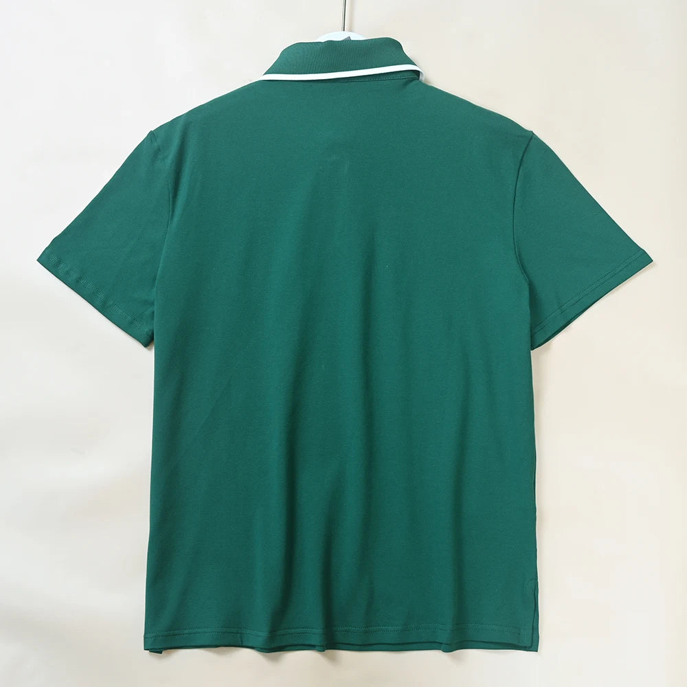 Men's  Shirt Short Sleeve Embroidered Pattern Breathable Standard Fit Summer New Style T-Shirt Male Model Clothing