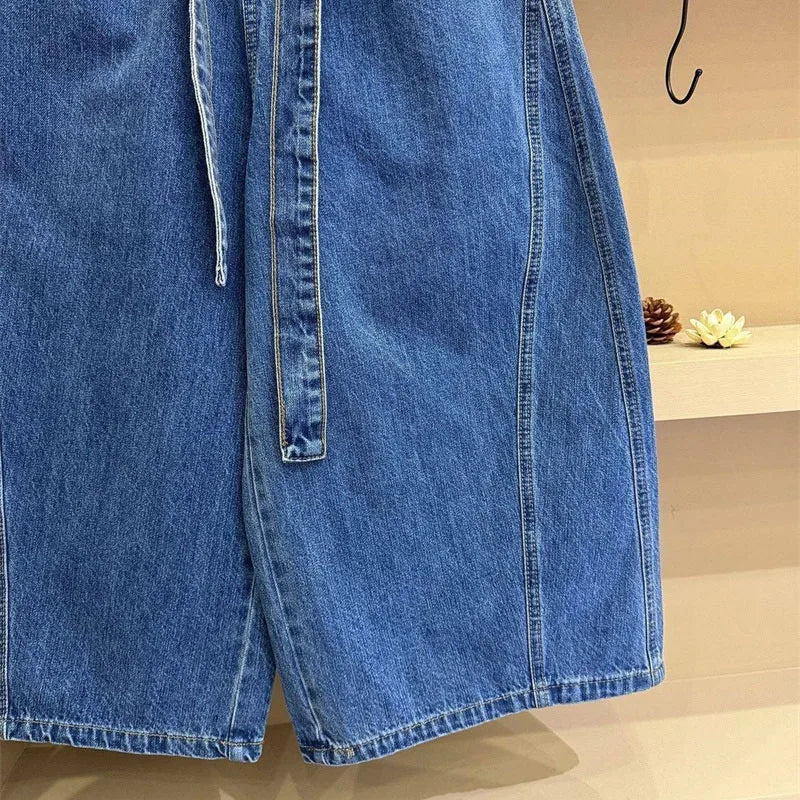 Women's Jeans Summer Autumn New High-end Casual High Waisted Straight Leg Wide Leg Pants Woman Seven or Eight Inch Denim Pants