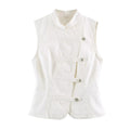 Women's Tops 2026 Summer New Fashion Retro Denim Blouse Women's Chic Summer Travel Joker Youth Blouse Vest