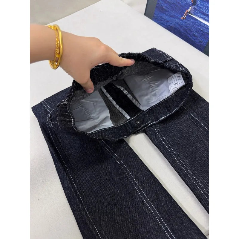 Men's Jeans Man Pants Vintage Style Flared Slim Fit  Denim American High Street Design Trendy