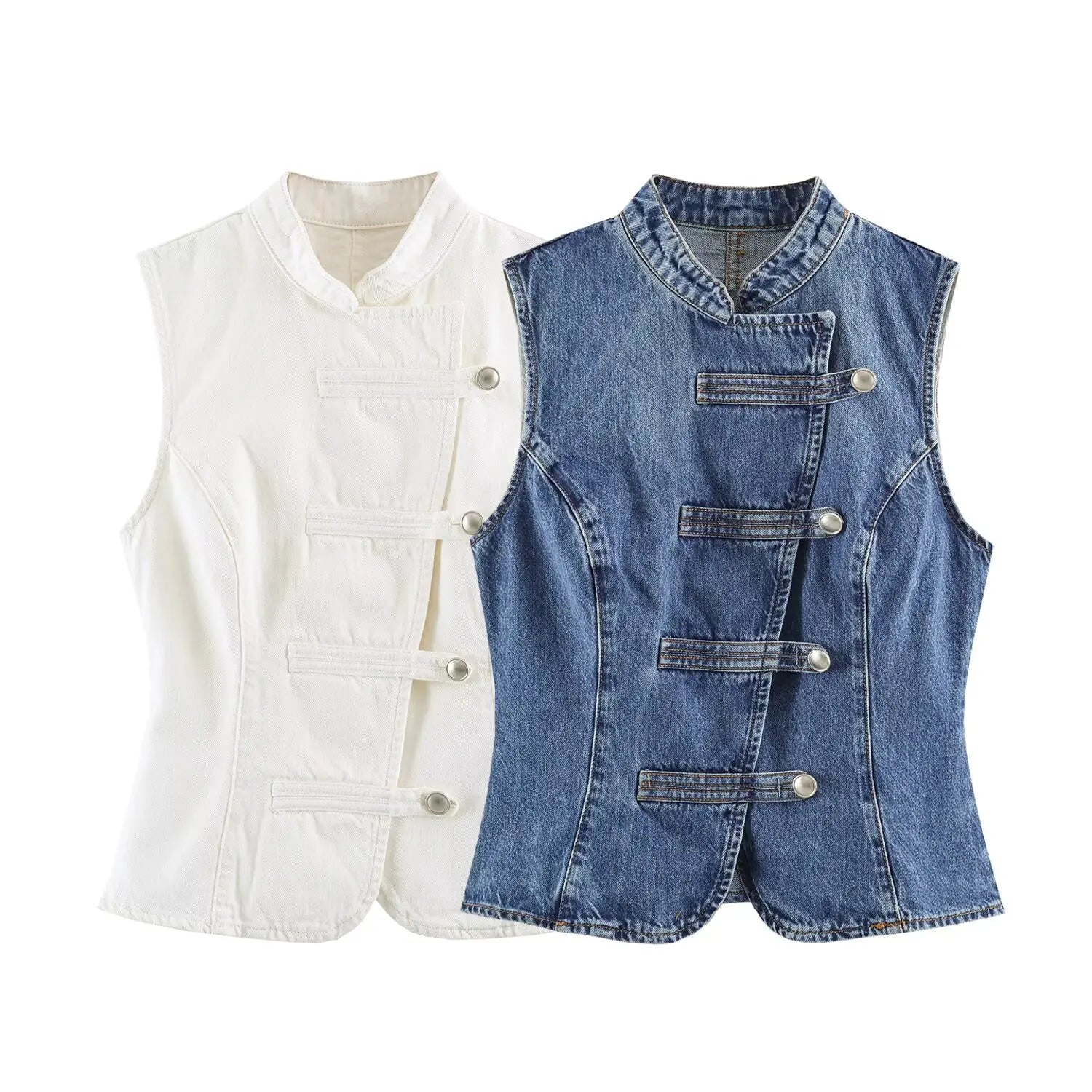 Women's Tops 2026 Summer New Fashion Retro Denim Blouse Women's Chic Summer Travel Joker Youth Blouse Vest