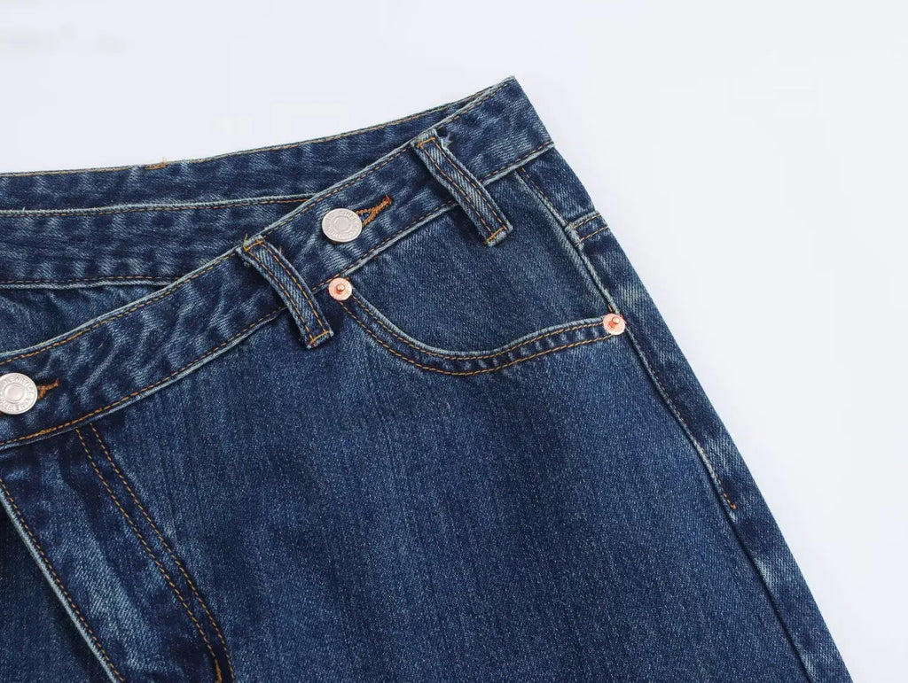Woman Jeans Pants 2025 Spring High Waist Wide Leg Straight Fit Blue Casual Vintage Versatile Daily Streetwear Denim Jeans