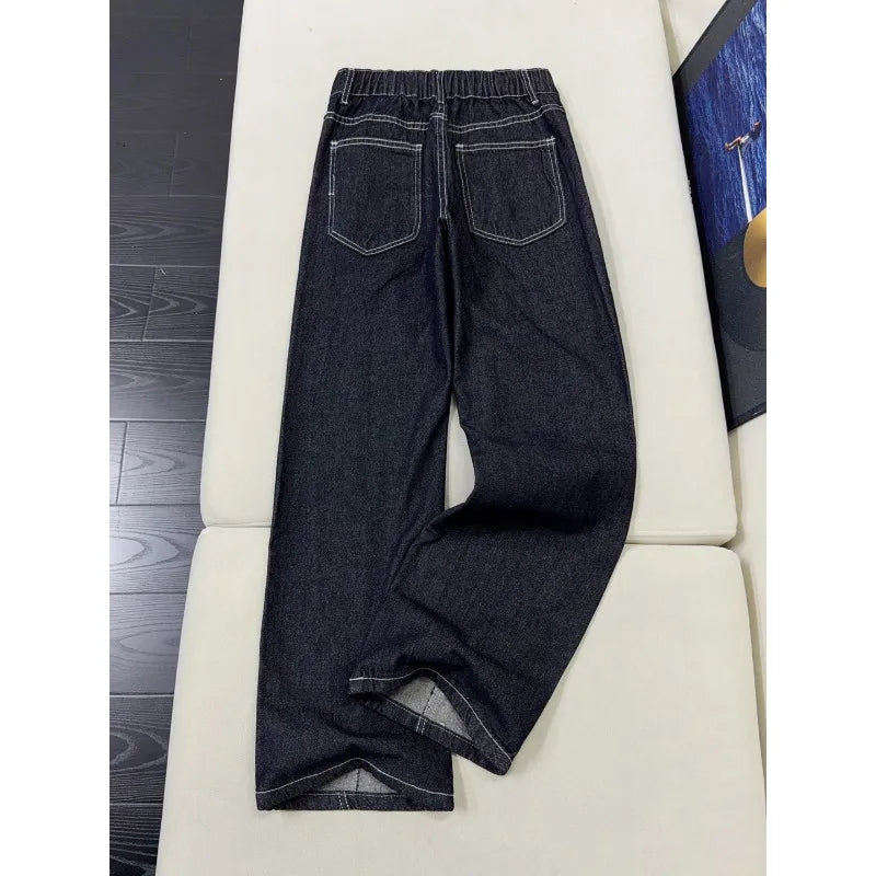 Men's Jeans Man Pants Vintage Style Flared Slim Fit  Denim American High Street Design Trendy