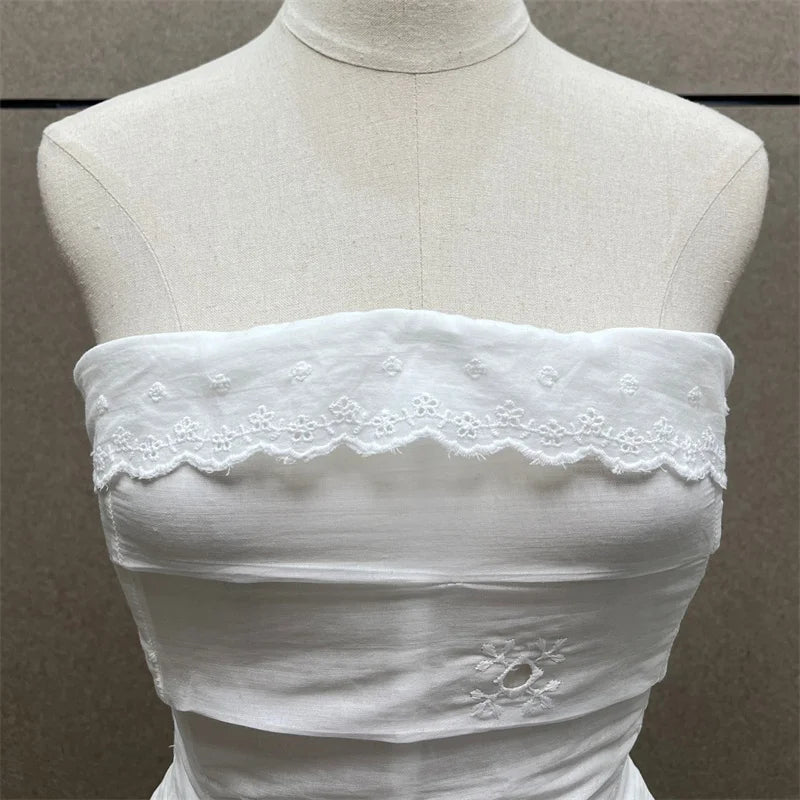 Women's vest New flower embroidered sleeveless top for summer 2026 Sexy backless women's corset Cotton linen blend tanks top y2k