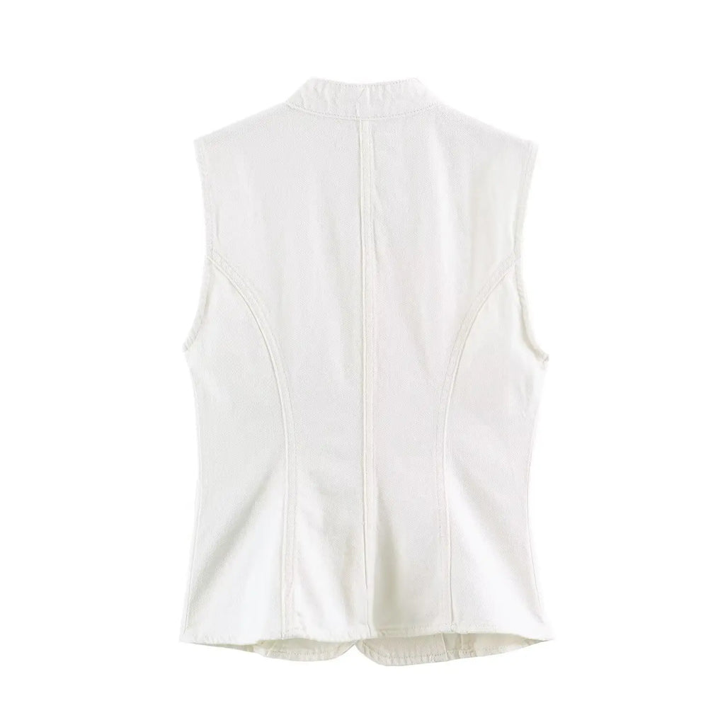 Women's Tops 2026 Summer New Fashion Retro Denim Blouse Women's Chic Summer Travel Joker Youth Blouse Vest