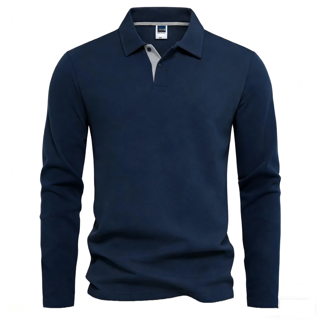 95% Cotton Long Sleeve T Shirts Men Casual Brand Homme Clothing Hombre Tee Tops Fashion Tshirt Black White Polo T-Shirts For Men