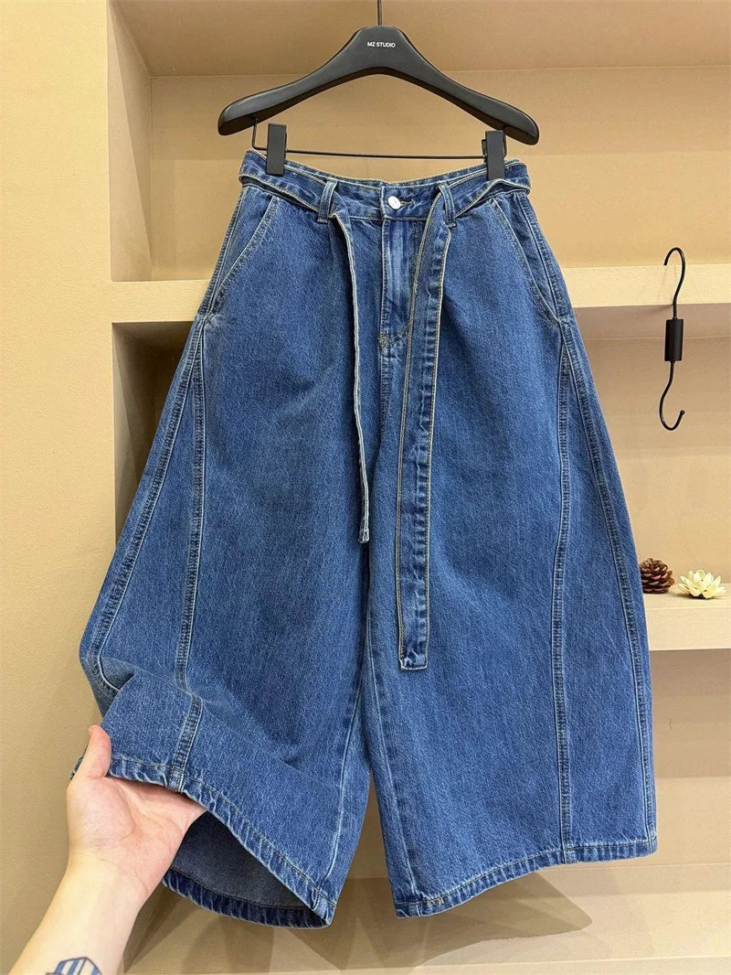 Women's Jeans Summer Autumn New High-end Casual High Waisted Straight Leg Wide Leg Pants Woman Seven or Eight Inch Denim Pants