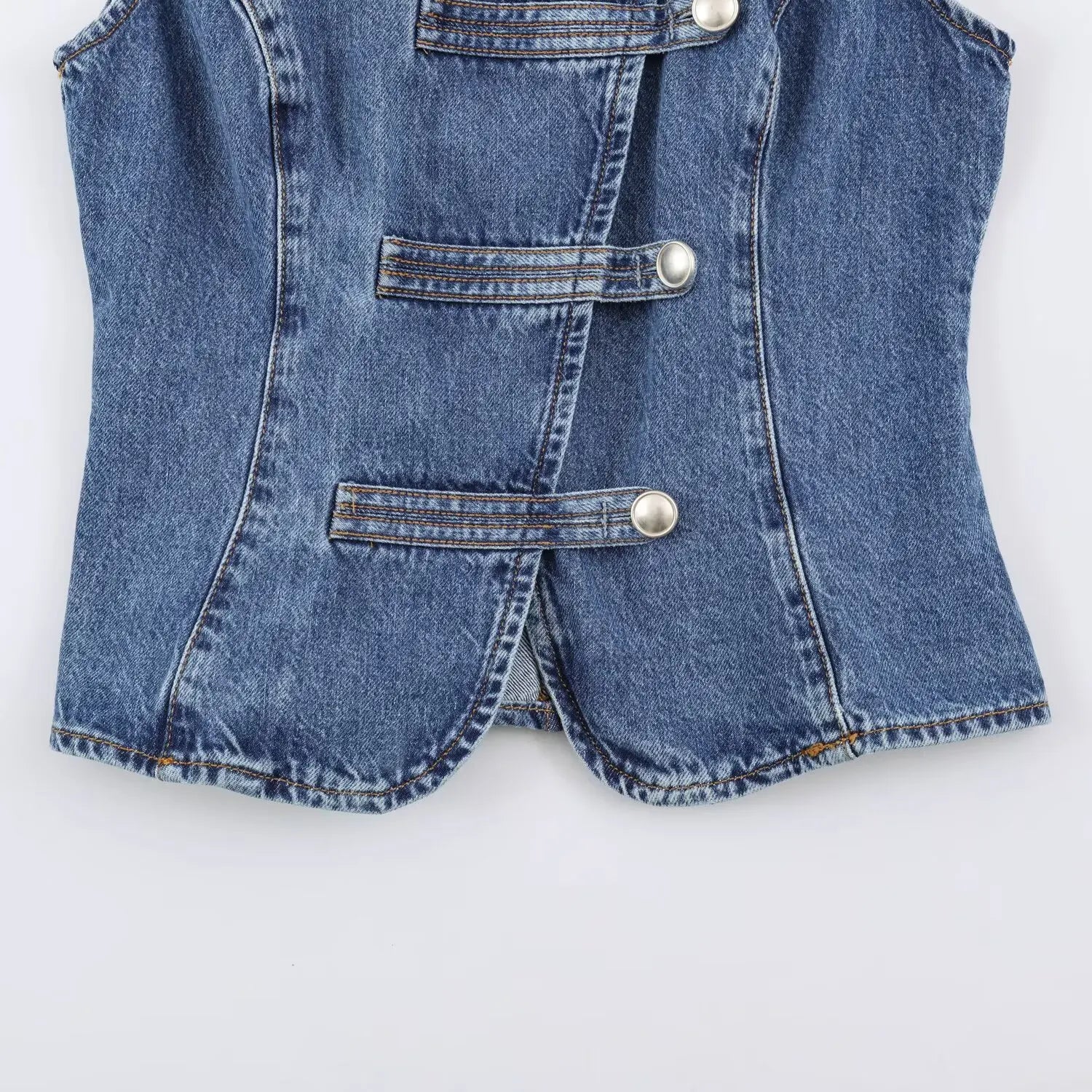 Women's Tops 2026 Summer New Fashion Retro Denim Blouse Women's Chic Summer Travel Joker Youth Blouse Vest