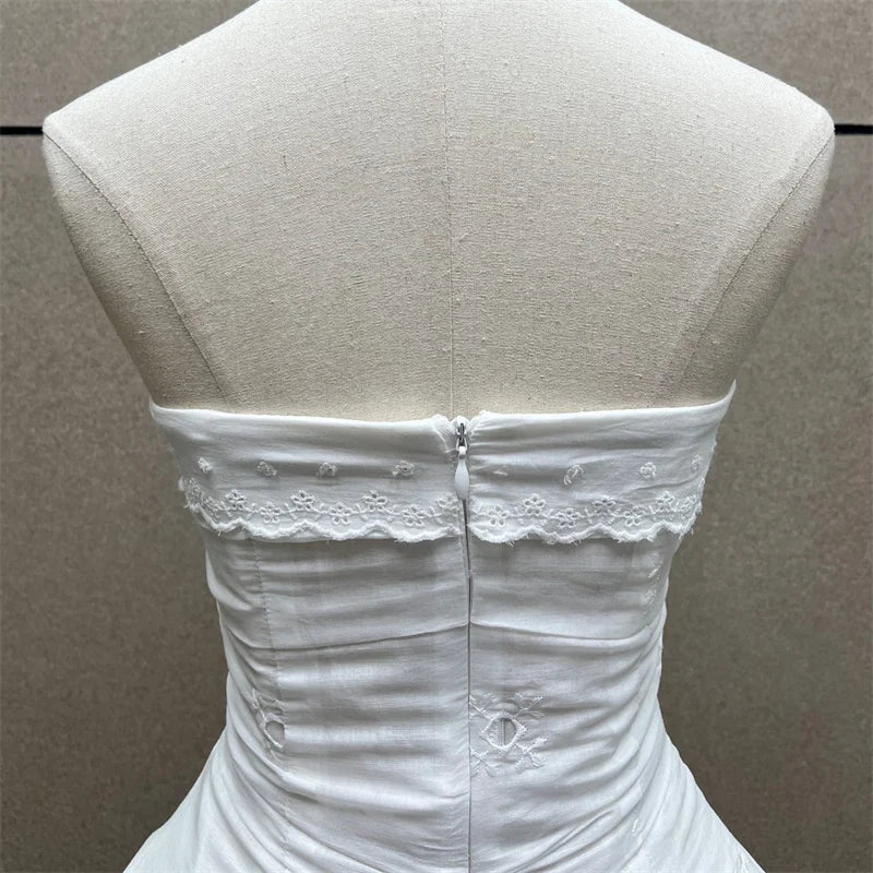 Women's vest New flower embroidered sleeveless top for summer 2026 Sexy backless women's corset Cotton linen blend tanks top y2k