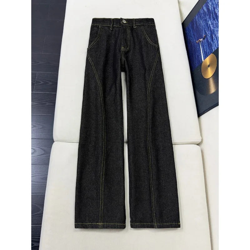 Men's Jeans Man Pants Vintage Style Flared Slim Fit  Denim American High Street Design Trendy
