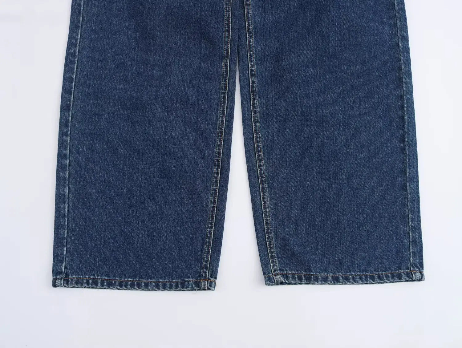 Woman Jeans Pants 2025 Spring High Waist Wide Leg Straight Fit Blue Casual Vintage Versatile Daily Streetwear Denim Jeans