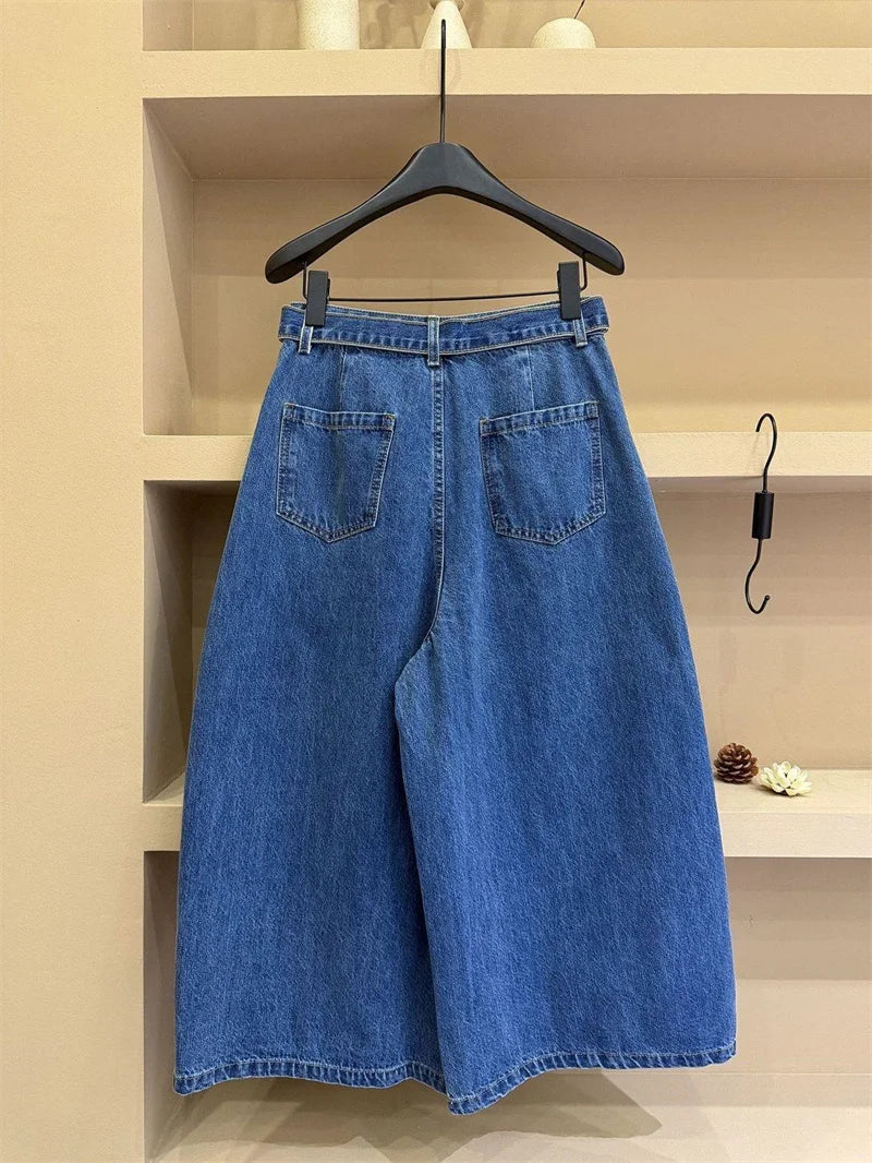 Women's Jeans Summer Autumn New High-end Casual High Waisted Straight Leg Wide Leg Pants Woman Seven or Eight Inch Denim Pants