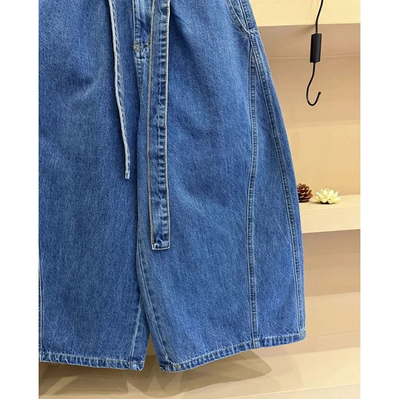 Women's Jeans Summer Autumn New High-end Casual High Waisted Straight Leg Wide Leg Pants Woman Seven or Eight Inch Denim Pants