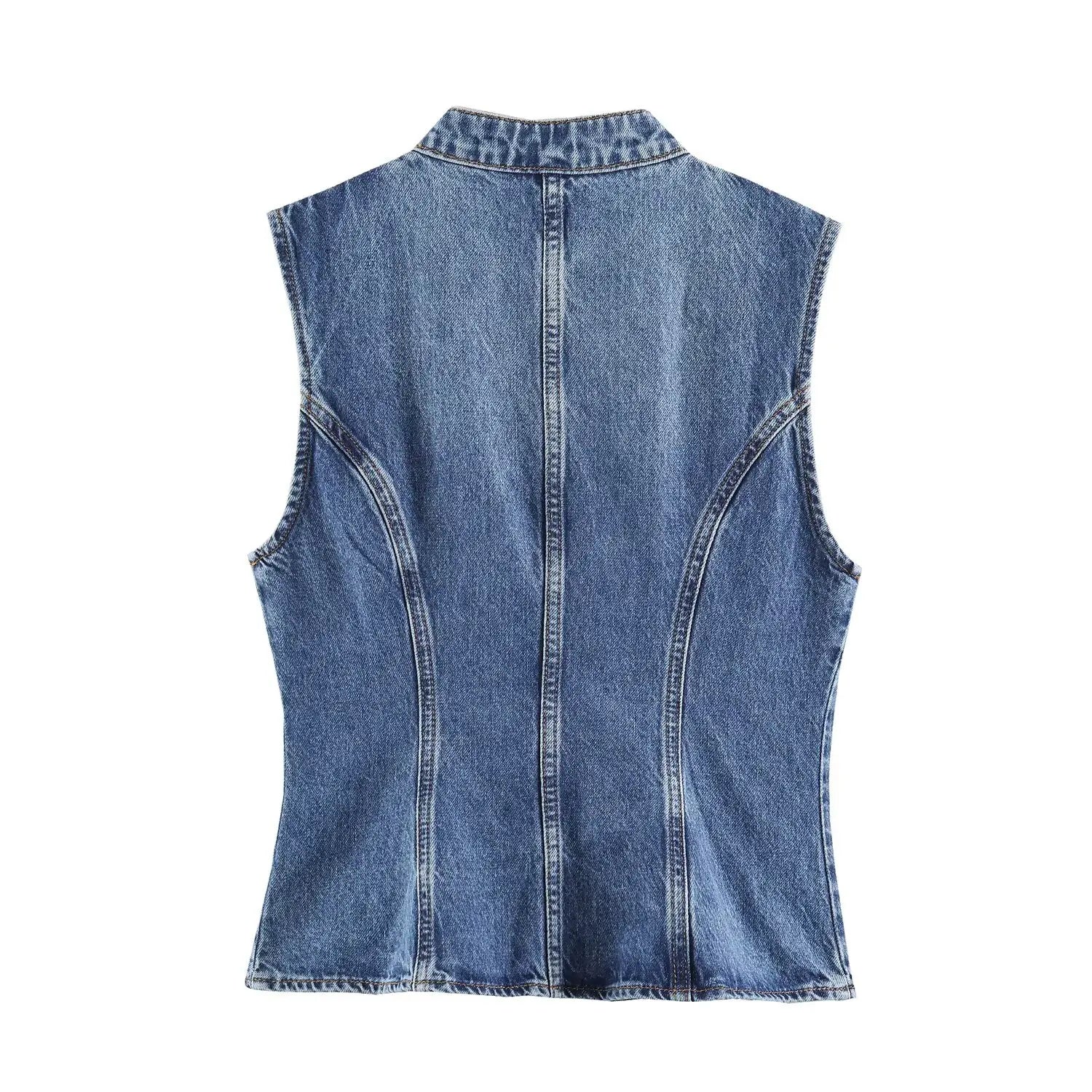 Women's Tops 2026 Summer New Fashion Retro Denim Blouse Women's Chic Summer Travel Joker Youth Blouse Vest