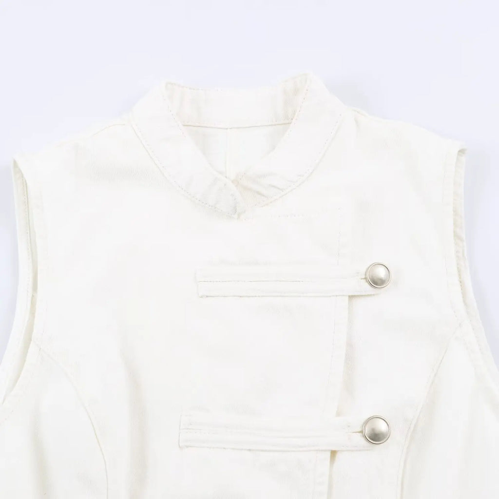 Women's Tops 2026 Summer New Fashion Retro Denim Blouse Women's Chic Summer Travel Joker Youth Blouse Vest