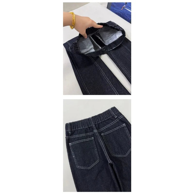 Men's Jeans Man Pants Vintage Style Flared Slim Fit  Denim American High Street Design Trendy