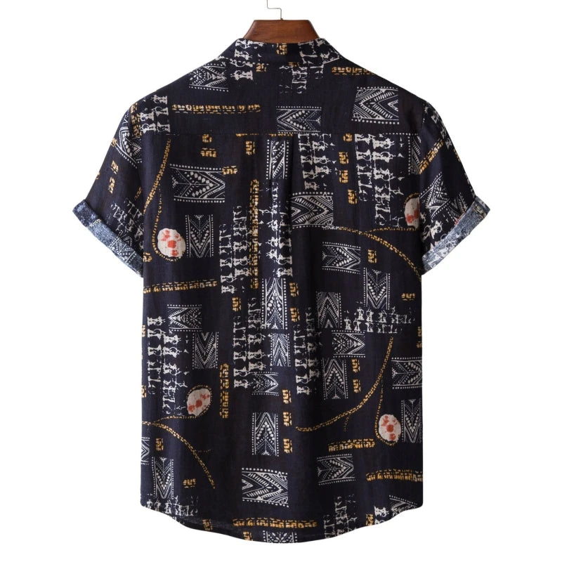 Casual Shirts For Men Shirt T-shirts Man 2024 New Men's Clothing Fashion Blouses Social Luxury Hawaiian Cotton High Quality