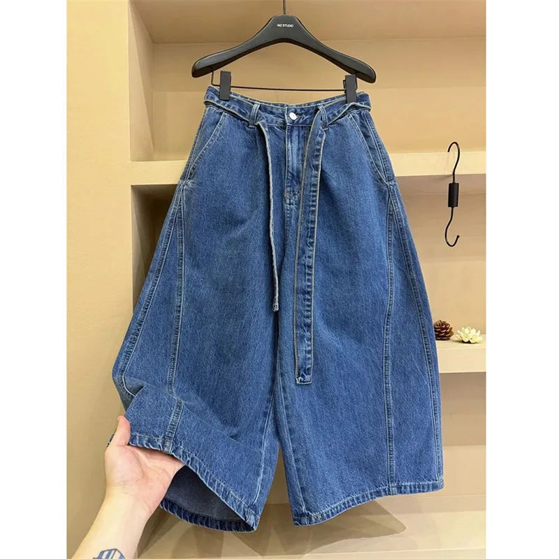Women's Jeans Summer Autumn New High-end Casual High Waisted Straight Leg Wide Leg Pants Woman Seven or Eight Inch Denim Pants
