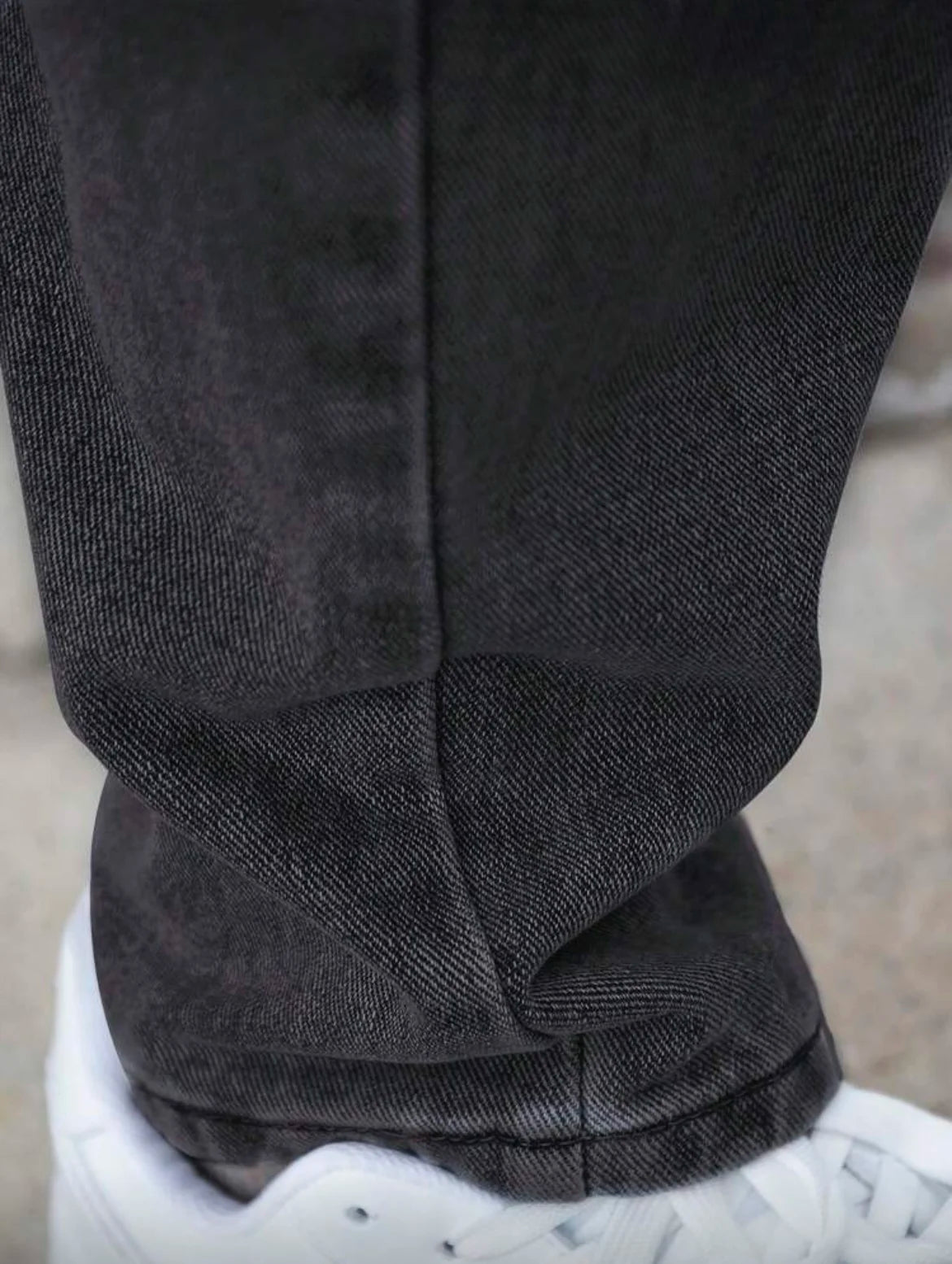 Men's Loose Straight Jeans, Vintage Dark Grey Washed, Casual Daily Wear, Comfortable & Versatile, All Sizes