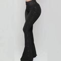 Women Jeans High Waist Strecth Denim Flare Pants Vintage Trousers Buttons Denims Streetwear Spring Autumn Female Floor Length