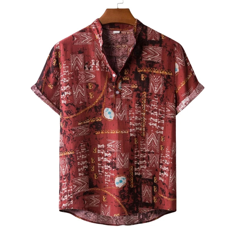 Casual Shirts For Men Shirt T-shirts Man 2024 New Men's Clothing Fashion Blouses Social Luxury Hawaiian Cotton High Quality