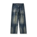 High end American fashion brand jeans for men, fashionable loose straight leg hanging feeling, casual versatile denim pants
