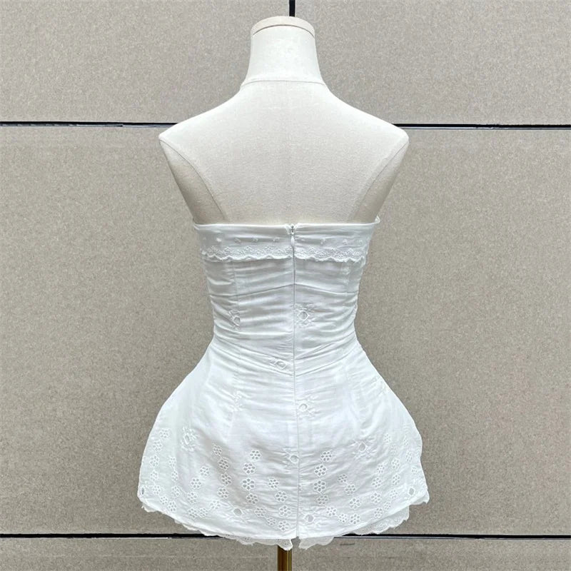 Women's vest New flower embroidered sleeveless top for summer 2026 Sexy backless women's corset Cotton linen blend tanks top y2k