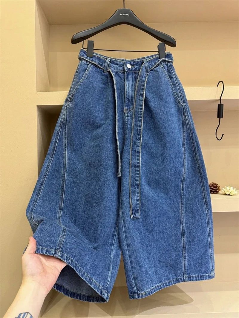 Women's Jeans Summer Autumn New High-end Casual High Waisted Straight Leg Wide Leg Pants Woman Seven or Eight Inch Denim Pants